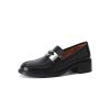 Dwarves Retro Leather Block Heel Loafers For Kvinnor Square Toe In / | Loafers