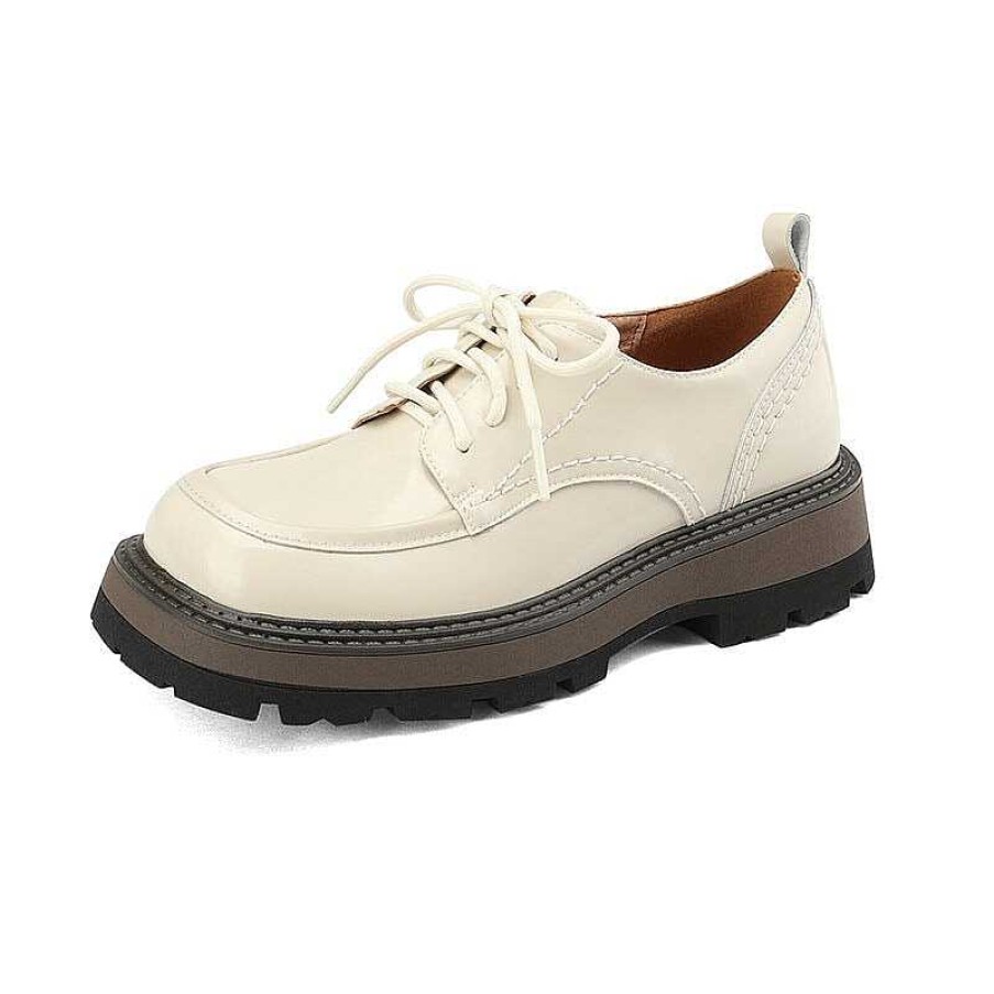 Dwarves Handgjorda Lader Oxfords Skor For Kvinnor 45 Mm Platt Form In / | Oxfords & Slips