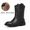 Dwarves Western Cowboy Boots Handgjorda Top Cowhude Vinterstovlar Fleecefodrade Eller Lader For Val / / | Stor Storlek