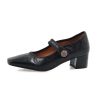 Dwarves Handgjorda Laderband Mary Jane Pumps Med Guldspanne Blockhal I / | Mary Jane