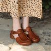 Dwarves Handgjorda Mjuka Lader T-Rem Gladiator Sandaler Retro Mary Jane In Coffee/ | Mary Jane