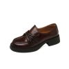 Dwarves Bow Detail Chunky Leather Loafers Mjuk Rund Ta Handgjorda I / | Loafers