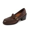 Dwarves Handgjorda Lader Pumps T Strap Spanne Mary Jane Heels Sandaler Dam Rund Toe In / | Stor Storlek