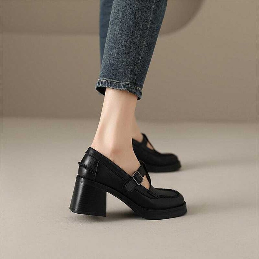 Dwarves Rund Ta T-Rem Mary Jane Skor 70Mm Block Heel In / | Mary Jane