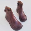 Dwarves Handgjorda Lader Big Toe Chelsea Boots For Dam Ankel Boots Har Fleece Fodrade / | Stor Storlek