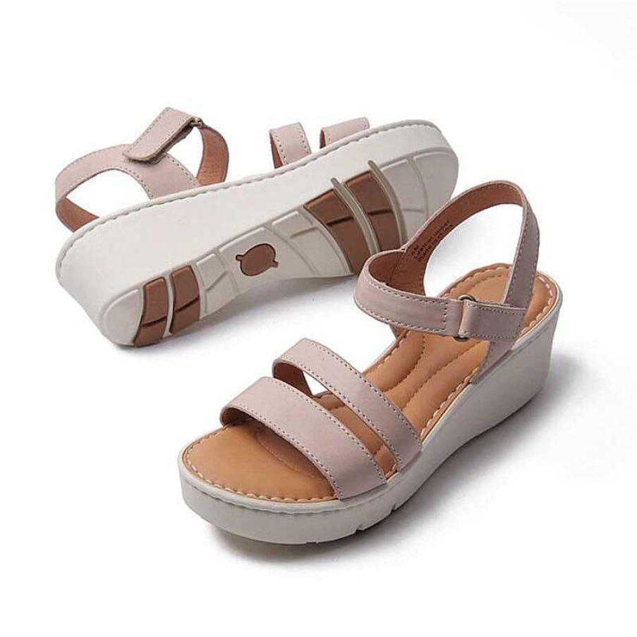 Dwarves Handgjorda Lader Dubbla Band Wedges Sandaler I / Kvinnors Plattform Slingback | Sandaler