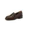 Dwarves Handgjorda Kolader Penny Loafers For Kvinnor Retro Block Heel In / / / | Loafers