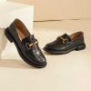 Dwarves Retro Chunky Loafers Mjuk Plad Kvinnor Platformskor I Akta Lader Rund Ta Metallkedja Handgjorda / | Loafers