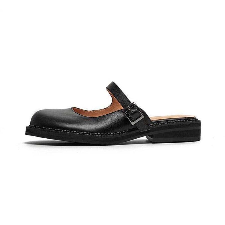 Dwarves Handgjord Lader Slingback Mary Jane Mules In | Tofflor