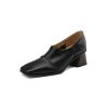 Dwarves Kvinnors Handgjorda Mjuka Lader Fyrkantiga Tablock Hal Slip On Pumps In / | Pumps