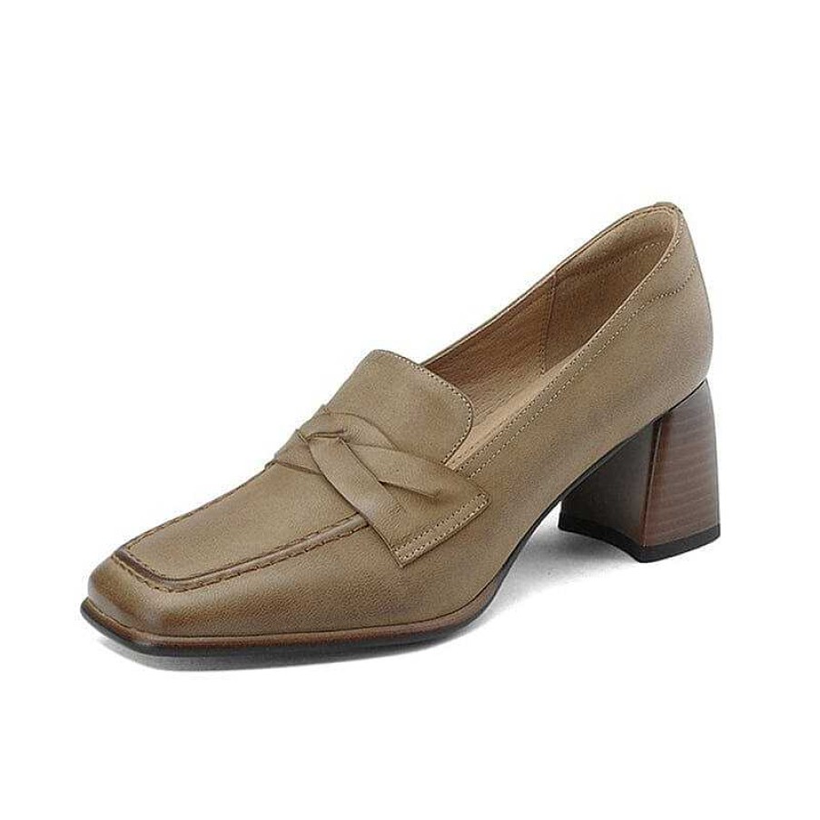 Dwarves Handgjorda Handgjorda Loafers Med Fyrkantig Ta, Block-Klack For Kvinnor I / | Pumps