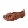 Dwarves Handgjorda Loafers I Mjukt Lader Lagenheter For Kvinnor Sommarsandaler Med Rosett I / / | Sandaler