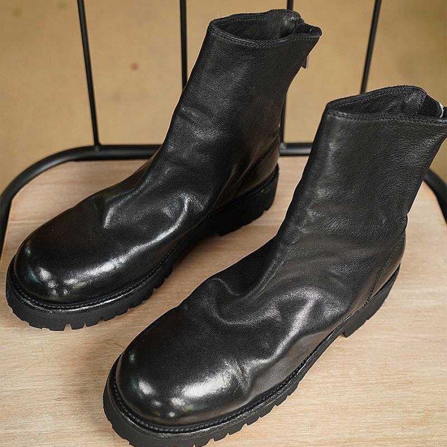 Dwarves Hast Lader Chelsea Boots Ladersula Korta Stovlar For Kvinnor Back Zip In | Bra Ar