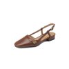 Dwarves Slingback-Sandaler I Lader Med Fyrkantig Ta Med Kameliadetalj I / | Sandaler