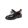 Dwarves Dammossa Med Tasnorning Peal-Utsmyckning Chunky Derby Skor In / / | Oxfords & Slips