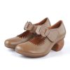 Dwarves Handgjorda Mjuka Lader Brun Mary Jane Pumps For Kvinnor Retro Original Design | Mary Jane