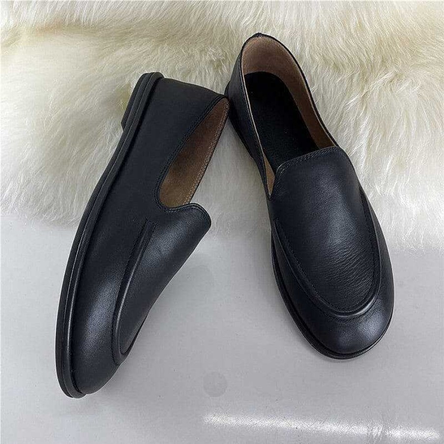 Dwarves Minimalistiska Kvinnor Flats Slip On Leather Loafers In / / | Lagenheter