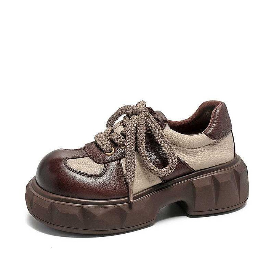 Dwarves Kvinnor Chunky Derby Skor Lader Kontrastfarg Rund Ta Snorning / / | Oxfords & Slips