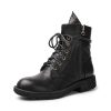 Dwarves Designer Chunky Ridstovlar Mode Farskinn Combat Boots In /Dark / | Stovlar