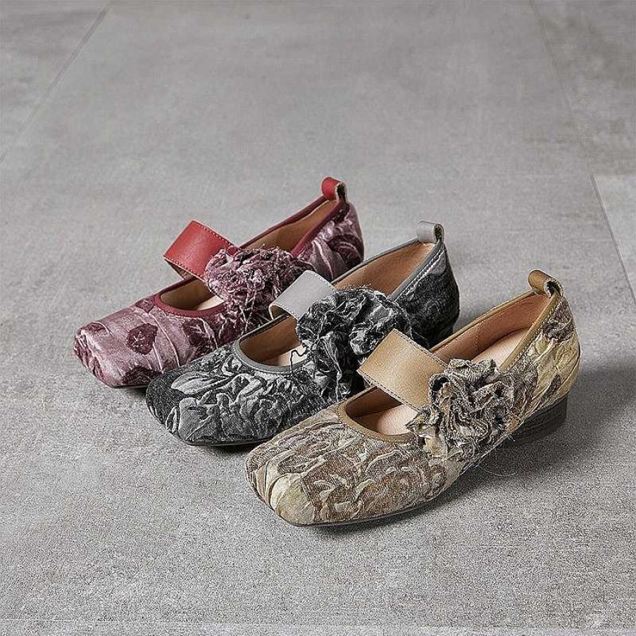 Dwarves Handgjorda Lader Mary Jane Skor Balett Flats In / / | Mary Jane