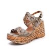 Dwarves Handgjorda Strappy Lader Retro Peep Toe Wedges Sandaler / | Sandaler