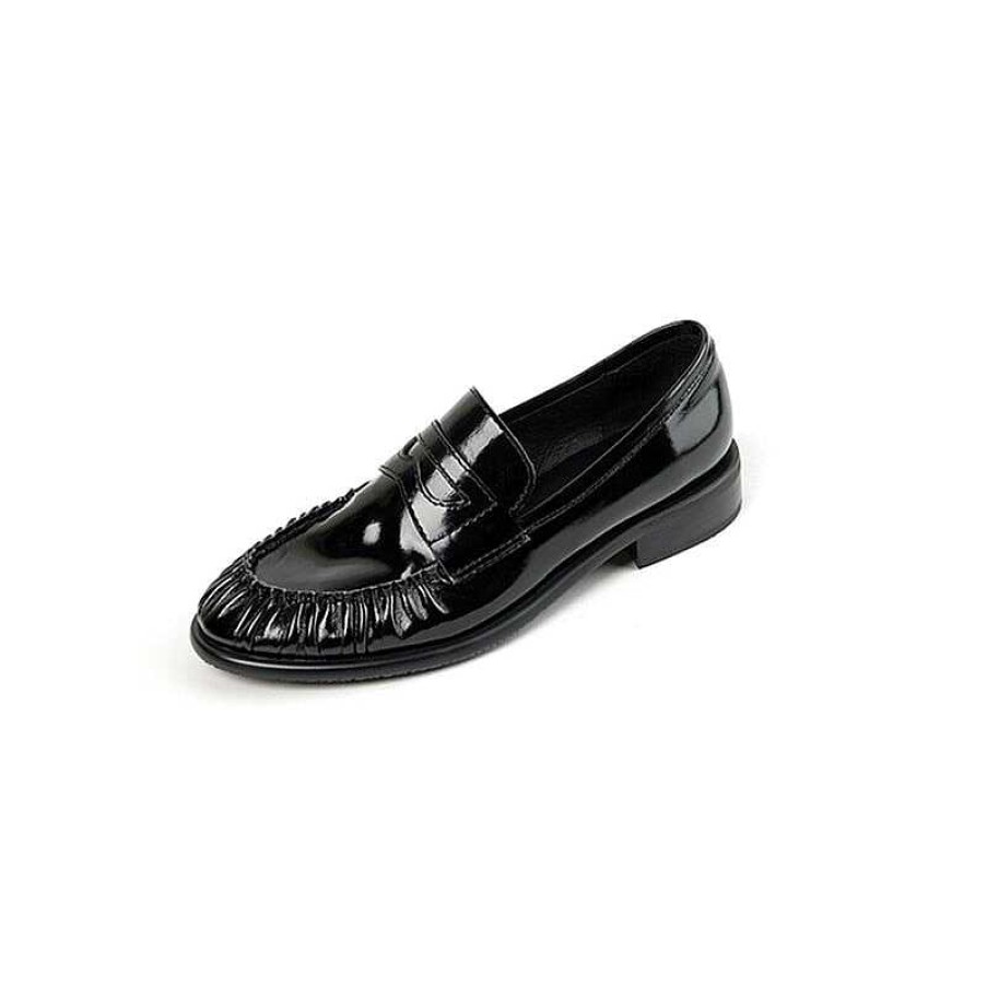 Dwarves Retro Blockklack Lader Penny Loafers Med Rynkor For Kvinnor I / | Loafers