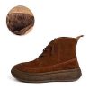 Dwarves Handgjorda Akta Lader Martin Boots Stridsstovlar Med Snorning Retro Chunky Ankel Boots / | Stovlar