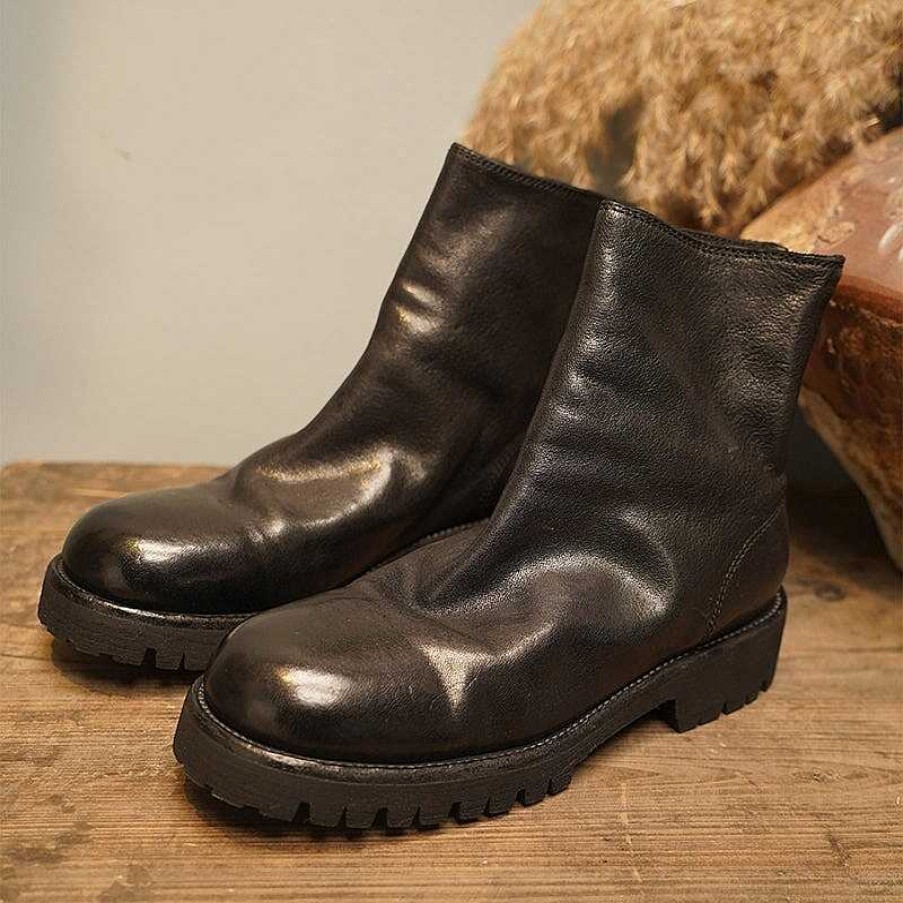 Dwarves Hast Lader Chelsea Boots Ladersula Korta Stovlar For Kvinnor Back Zip In | Bra Ar