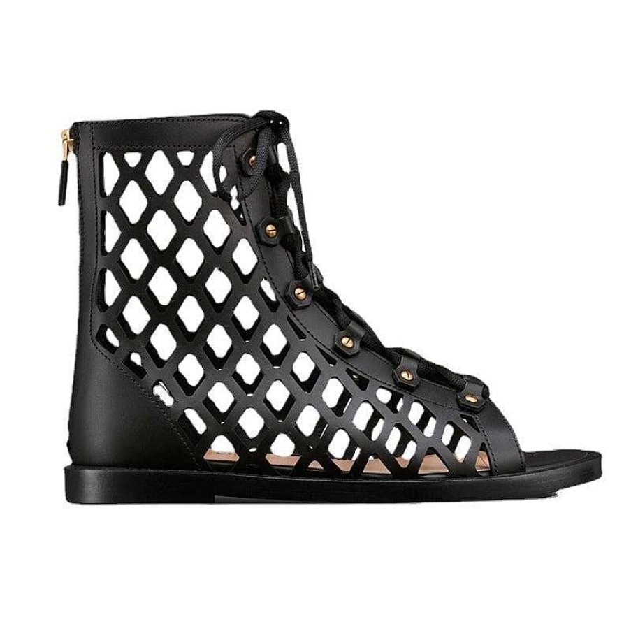 Dwarves Lader Strappy Sandaler Stovlar For Kvinnor Oppen Ta Rygg Dragkedja Flat Gladiator Sandaler | Sandaler