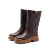 Dwarves Shearling-Fodrade Snostovlar Dwarves Lader Mid Calf Boots I Svart/Brun/Kaffe | Stovlar