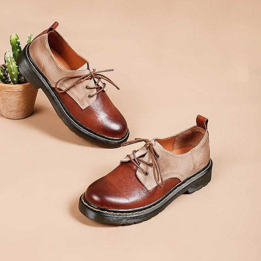 Dwarves Kvinnors Akta Lader Oxford Skor Med Snorning I Retrostil | Oxfords & Slips