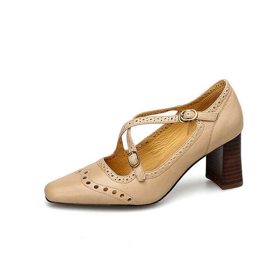 Dwarves Handgjorda Cross Strap Lader Brogued Mary Jane Pumps In / | Mary Jane