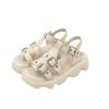 Dwarves Bekvam Plattformsandaler I Akta Lader For Lady Buckle Flatforms / | Sandaler