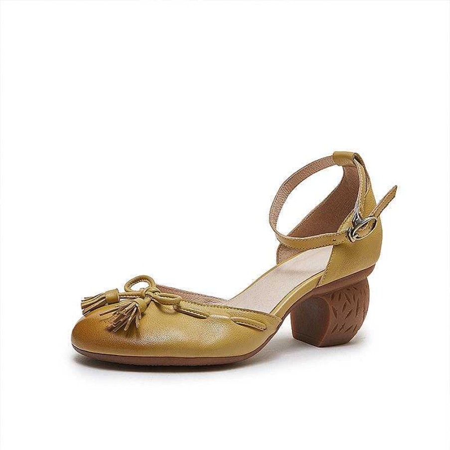 Dwarves Ankel Strappy Lader Pumps Retro Mary Jane Heels With Bowknot In / / | Sandaler