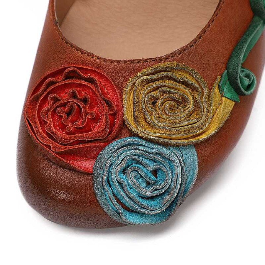 Dwarves Block Heel Mary Jane Shoes With Rose In / | Mary Jane