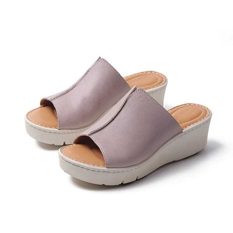 Dwarves Summer Wedge Sandaler Handgjorda X Strap Ladertofflor In / / | Stor Storlek