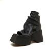 Dwarves Chunky Sandaler I Akta Lader Peep Toe Gladiator Sandaler Ankelrem Sommarstovlar In / | Sandaler