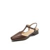 Dwarves Lader T-Rem Detalj Mary Jane Slingback Sandaler Block Hal Fyrkantig Toe In / | Mary Jane