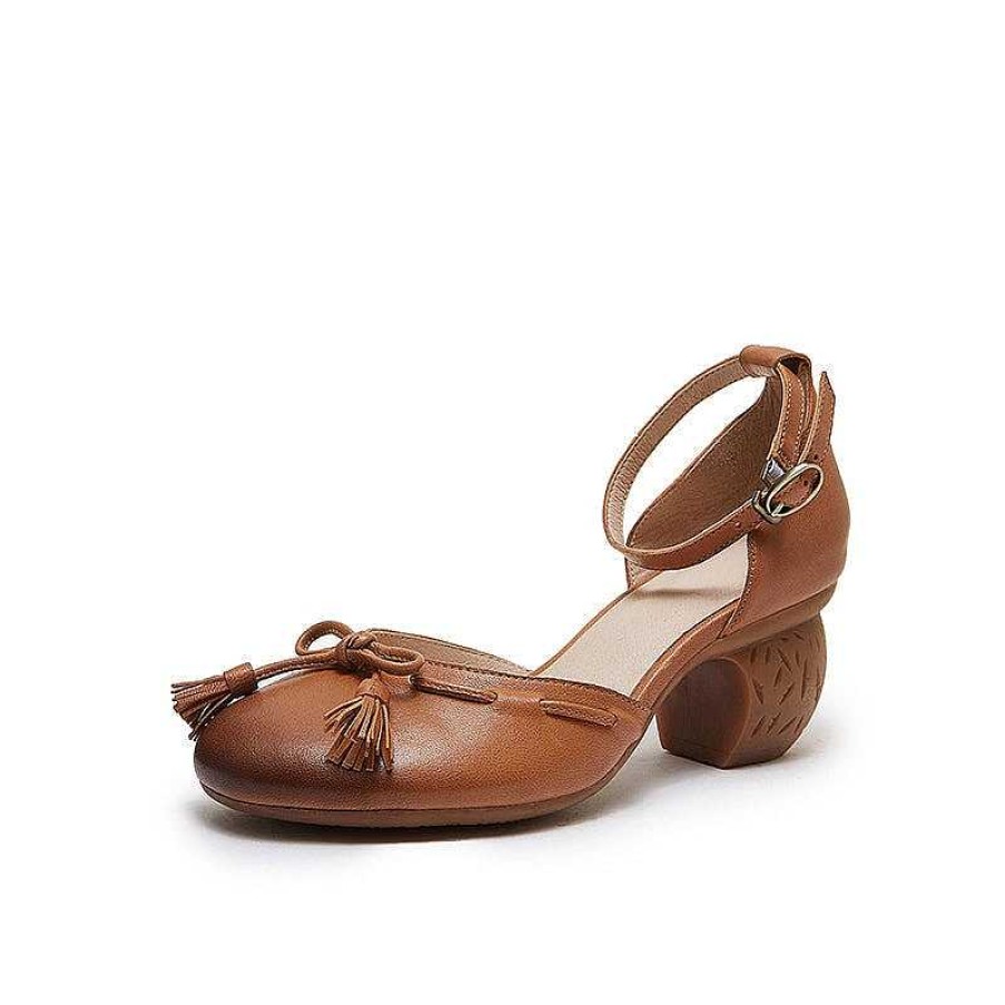 Dwarves Ankel Strappy Lader Pumps Retro Mary Jane Heels With Bowknot In / / | Sandaler