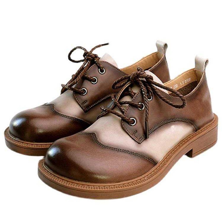 Dwarves 2021 Designerskor Oxford Snorskor Fargblock Retro Handgjorda Laderskor / | Oxfords & Slips