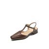 Dwarves Lader T-Rem Detalj Mary Jane Slingback Sandaler Block Hal Fyrkantig Toe In / | Sandaler